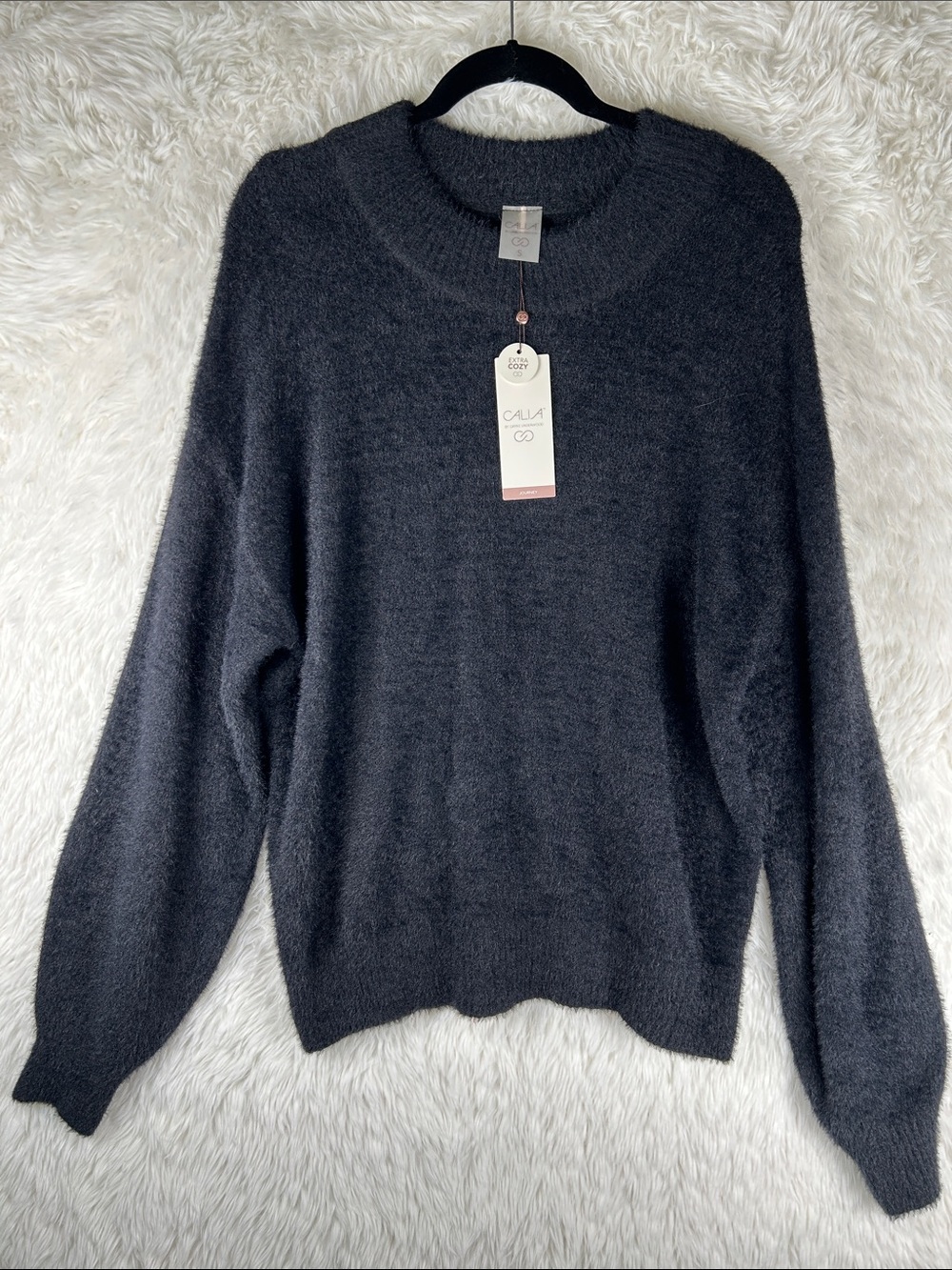 Calia Cozy Black Oversized Sweater - Women's